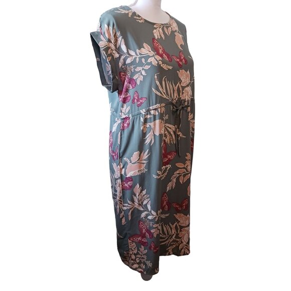 NEW Vero Moda Maternity Easy Joy Tie Short Dress Sage Green‎ Floral XS - Picture 4 of 12